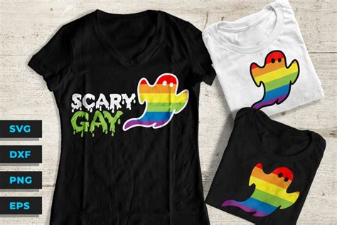 Scary Gay Ghost Lgbt Cute Halloween Svg
