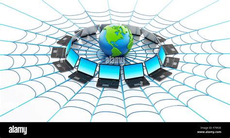 R Seau Informatique Mondial Avec Un Spider Web Isol Sur Fond Blanc