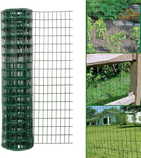 Simpa Multipurpose 1m X 10m Green Pvc Coated Galvanised Steel Wire Garden Fencing Roll Mesh