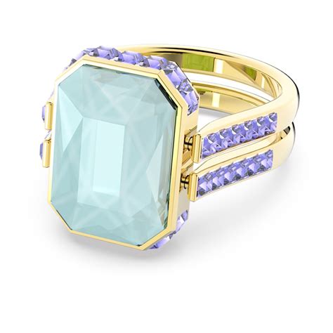 orbita ring octagon cut multicolored gold tone plated swarovski