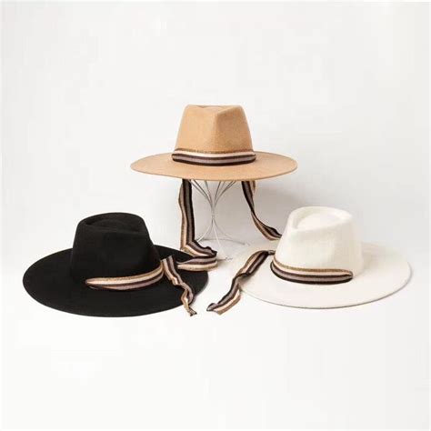 Unisex Style Boutique Women Men Classic Wide Brim Wool Felt Fedora Hat With Velvet Ribbon Bow