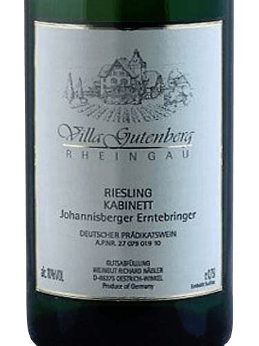 Weingut Villa Gutenberg Johannisberger Erntebringer Riesling Kabinett