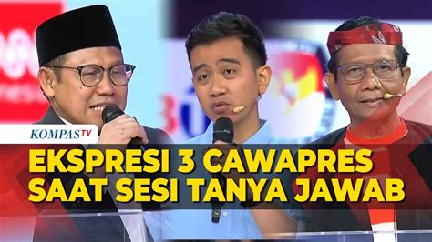 Video Full Kumpulan Ekspresi Cak Imin Gibran Dan Mahfud Saat Sesi