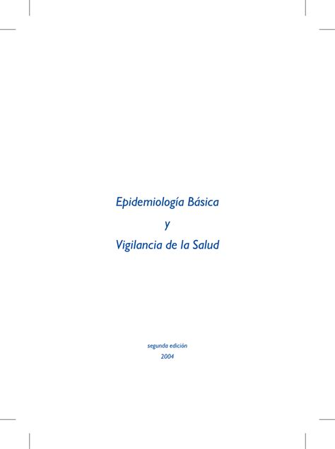 Modulo Epidemiolog A B Sica Y Vigilancia De La Salud Segunda