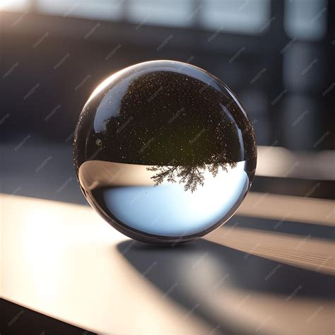 Premium Ai Image Reflection Of The Glass Ball