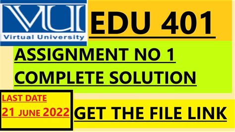 Edu Assignment No Solution Spring Vu Creative Youtube