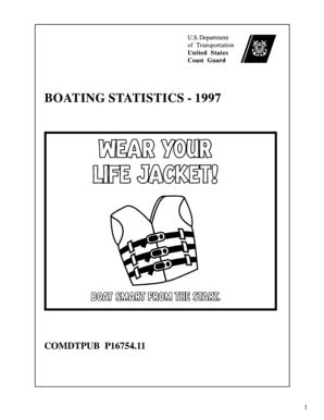 Fillable Online Corpslakes Usace Army Boating Statistics Pdf