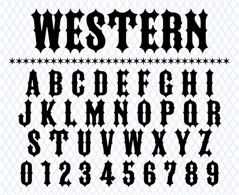 Western Font Ttf Svg Files Western Monogram Font Wild West Font Western