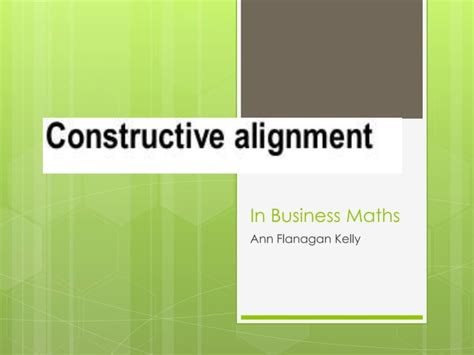 Constructive Alignment Ppt