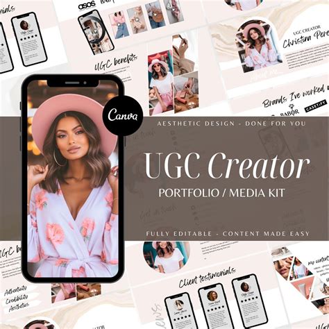 Ugc Portfolio Template Editable Canva Template Customizable Ugc