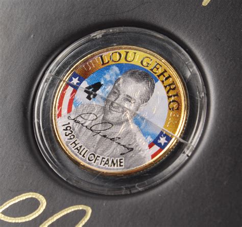 Baseball Legends Set Of K Gold Plated Colorized State Quarters With Babe Ruth Ted