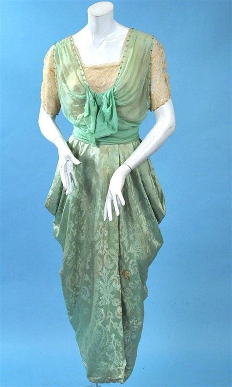 Ca 1914 Hobble Skirt Evening Dress Vintage Gowns Edwardian