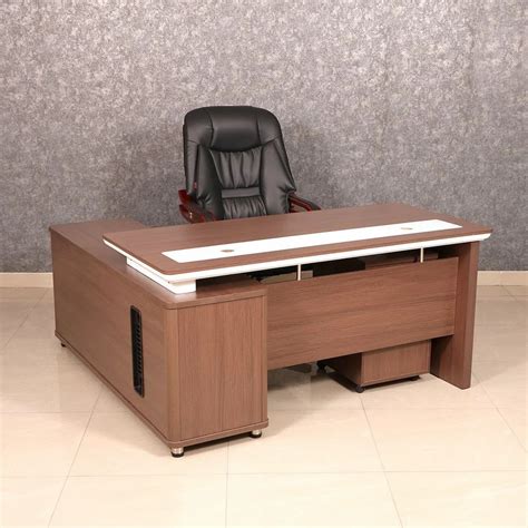 Mdf Executive L Shaped Wooden Office Table With Storage At Rs In