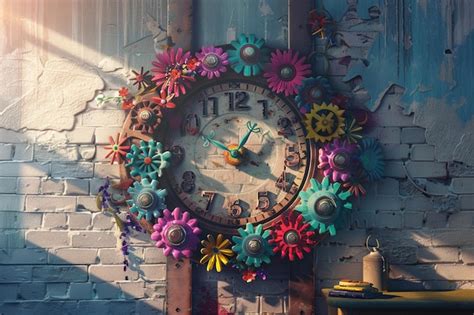 Premium Photo | Whimsical wall clock with playful design octane re