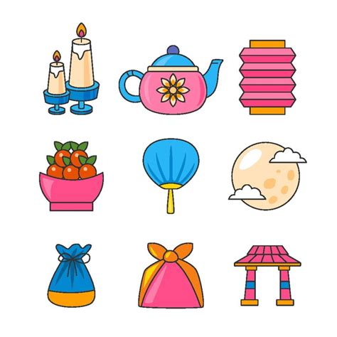 Set of Chuseok Icons 11462327 Vector Art at Vecteezy