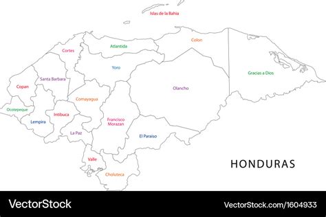 Outline Honduras Map Royalty Free Vector Image