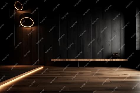 Premium AI Image | A black room with a light fixture that says'black'on it