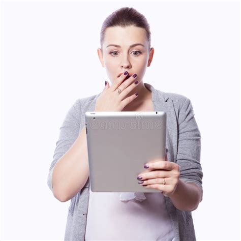 Brunette Plus Size Woman In Smart Casual Outfit Jacker And Blou Stock Image Image Of Girl