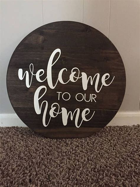 Welcome To Our Home Sign Wood Sign Welcome Sign Etsy Wood