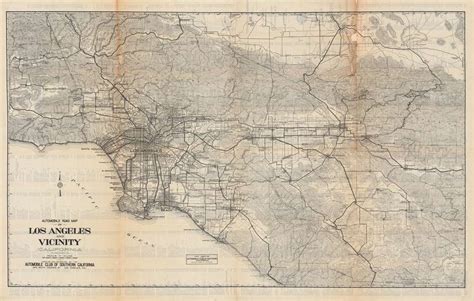 Automobile road map of Los Angeles and vicinity, California.: Geographicus Rare Antique Maps