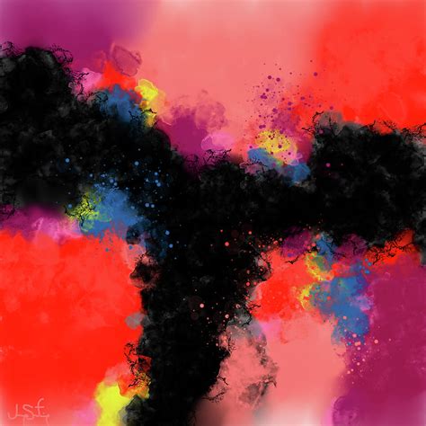 Crushing Color Red Black Abstract Painting By Joey Santiago Fine