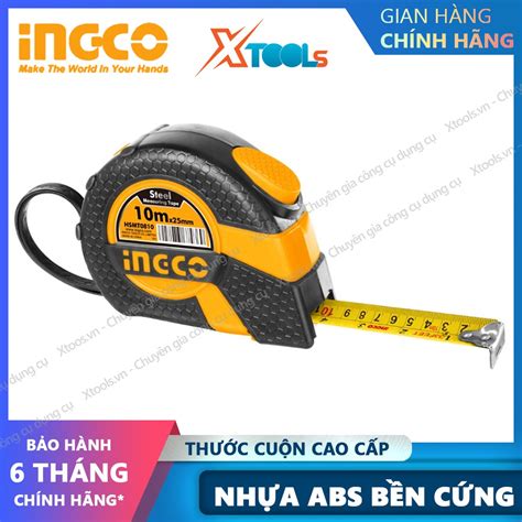 Thước Cuộn Thép Nền Vàng Cao Cấp Ingco đủ Size Thước Dây Cuộn Tự động