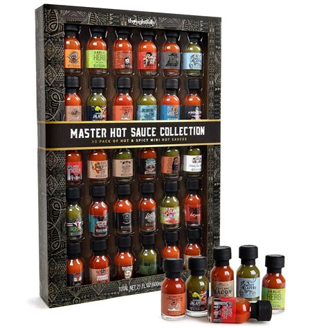 Thoughtfully Gourmet Master Hot Sauce Collection Sampler Set Flavors Include