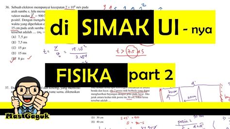 Pembahasan Soal Simak Ui Fisika Part Youtube