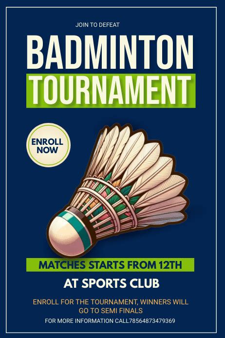 Purple Joyful Badminton Poster Template Postermywall