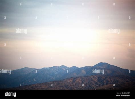 Elevated view of mountains, Los Angeles, California, USA Stock Photo ...