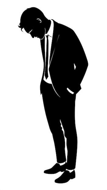 Premium Vector A Drawing Of A Man In A Suit And Tie