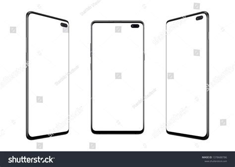 Isolated Modern Smart Phones Three Positions Stock Photo 1378688786