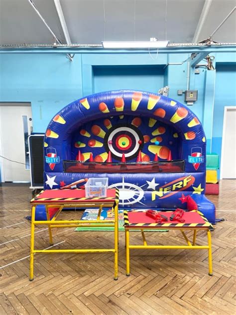 Inflatable Nerf Shootout N1 Inflatable Fun Bouncy Castle Hire Soft Play Hire London