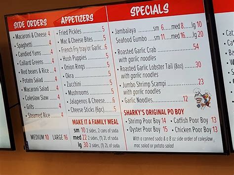 Menu at Sharkys Chicken And Fish restaurant, Vacaville