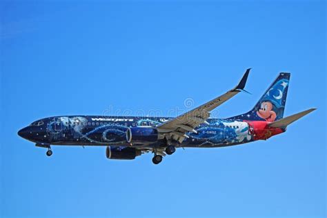 Westjet Boeing 737 800 Magic Plane Landing At Toronto Editorial Photo