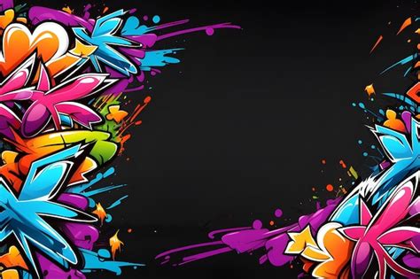 Premium Photo Graffiti Frame Background Graffiti Border Graffiti