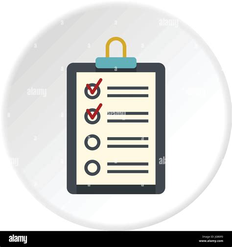 Clipboard With Checklist Icon Circle Stock Vector Image Art Alamy