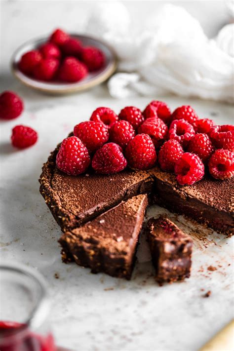 Vegan Raspberry Chocolate Ganache Tart No Bake Barrel L