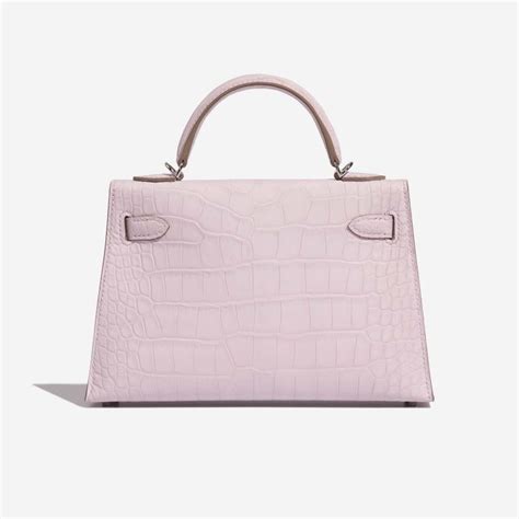 Herm S Kelly Mini Matte Alligator Borreal Satin Mauve Pale Sacl B