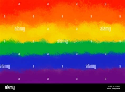 Artistic Illustrated Version Of The Rainbow Flag A Symbol Of Lesbian Gay Bisexual