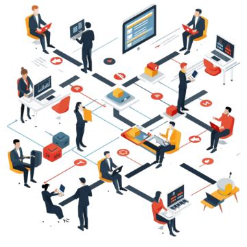 Corporate Culture Isometric Flowchart Symbol Abstract Business Png