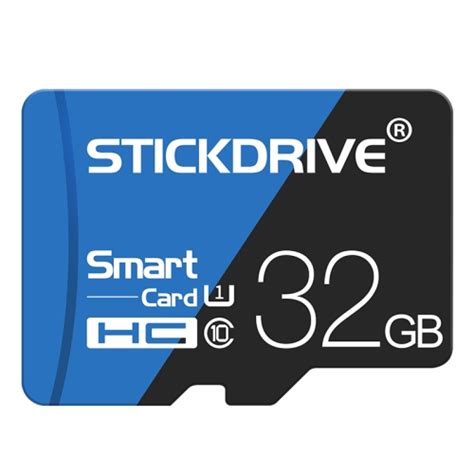 Stickdrive 32gb การ์ดหน่วยความจำความเร็วสูง U1 สีน้ำเงินและสีดำ Tf Micro Sd