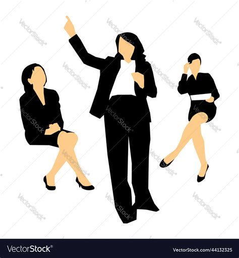 Set Of Businesswoman Silhouettes Royalty Free Vector Image