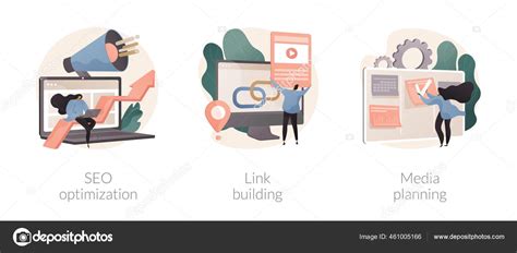 SEO Strategy Abstract Concept Vector Illustrations Stock Vector By