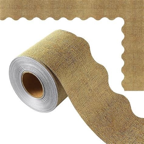 AIEX 66ft 20m Scalloped Bulletin Board Borders Border Trim Burlap