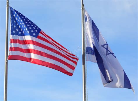 Flag of United States of America and Flag of Israel Together Stock ...