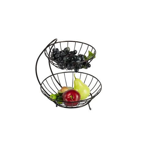 Fruit Baskets 2 Tier Black Ahmeds Textiles