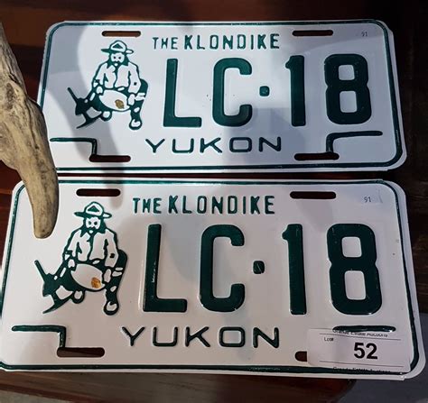 Pair Vintage Yukon License Plates