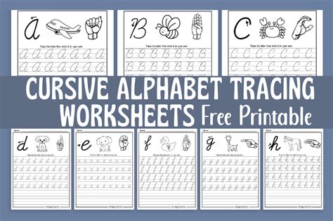 Free Cursive Alphabet Tracing Worksheets - Our Happy Corner