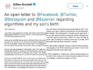 Gillian Brockell a Fb Basta pubblicità di bambini ho perso mio figlio